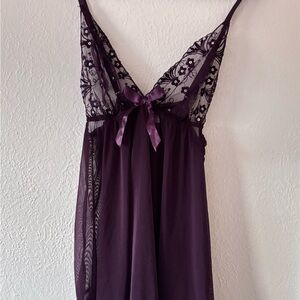 Elegant Purple Lace Nightgown